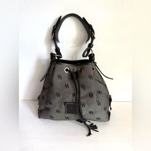 Dooney & Bourke Black and‎ Gray Monogram Shoulder Bag